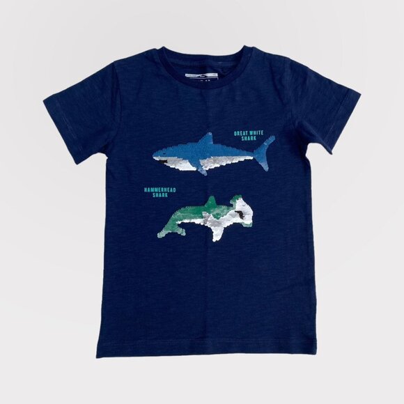 Next Shark Flip Sequins Tee 4/5 - Picture 1 of 4